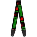 Buckle-Down Premium Guitar Strap, I Heart Zombies Black/Green/Red Splatter, 29 to 54 Inch Length, 2 Inch Wide