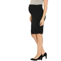 Angel Maternity Women's Maternity Rouched Bodycon Fitted Skirts, Black, L