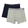 Calvin Klein Boys' Assorted 2 Pack Boxer Briefs, Blk Iris/H.Gray, Medium