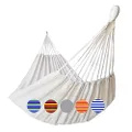 GOCAN Brazilian Double Hammock 2 Person Extra Large Canvas Cotton Hammock for Patio Porch Garden Backyard Lounging Outdoor and Indoor (Beige)