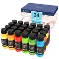 Acrylic Paint Set 24 Vibrant Colour Non Toxics Acrylic Craft Paints Rich Pigment for Kids Adults Artists Beginners Canvas Ceramic Crafts Painting Wood