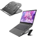Lenovo 2-in-1 Laptop Stand - Adjustable, Portable, Foldable, Ergonomic, Non-Slip, Compatible with Laptops up to 15" and Cell Phones, Ideal for Travel