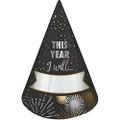 Amscan New Year's Eve Resolution Fill In This Year I will Cone Hats (Pack of 8)