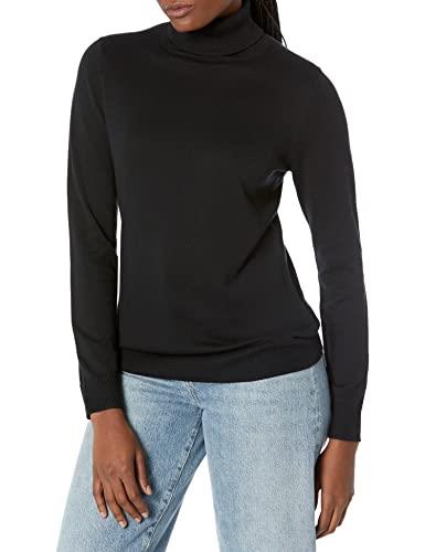 Amazon Essentials Women's Classic-Fit Lightweight Long-Sleeve Turtleneck Sweater (Available in Plus Size), Black, X-Large