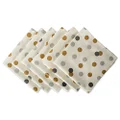 DII Holiday Dining Table Linen Metallic Fabric Kitchen Décor, Christmas Napkin Set, 20x20, Silver & Gold Polka Dot Confetti, 6 Piece
