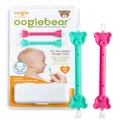 oogiebear - Patented Nose and Ear Gadget. Safe, Easy Nasal Booger and Ear Cleaner for Newborns and Infants. Dual Earwax and Snot Remover. Aspirator Alternative - Two Pack with Case - Raspberry Seafoam
