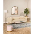 HEQS Annie 3 Seater Classic Neutral Sofa Couch, Beige, UpholsteryTeddy Fabric, Golden Legs, Livingroom Furniture
