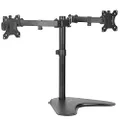 VIVO Full Motion Dual Monitor Free-Standing Desk Stand Vesa Mount with Articulating Double Center Arm Joint, Holds 2 Screens Up to 30 Inches (Stand-V102F)