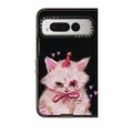 CASETiFY Impact Google Pixel Fold Case [4.4ft Drop Protection/Compatible with Magsafe] - Clown Kitty by SO Lazo - Clear Black