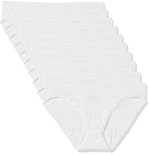Amazon Essentials Women's Cotton Bikini Brief Underwear (Available in Plus Size), Pack of 10, White, XX-Large