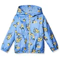 OshKosh B'Gosh Girls' Midweight Hooded Fashion Jacket Coat with Fleece Lining, Periwinkle Blue Lemons, 5-6