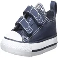 Converse Baby-Boy's Chuck Taylor All Star 2v Low Top Sneaker, Navy/White, 3 Infant