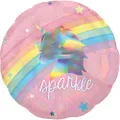45cm Standard Holographic Magical Rainbow Sparkle Unicorn Foil Balloon