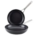 KitchenAid Hard Anodized Induction Nonstick Frying Pan Set/Skillets, 8.25 Inch and 10 Inch, Matte Black