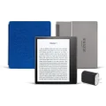 Kindle Oasis Essentials Bundle including Kindle Oasis (8 GB), Amazon Fabric Cover - Blue, and Power Adapter