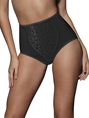 Bali Women's Shapewear Double Support Coordinate Brief with Lace Tummy Panel Light Control 2-Pack, Black, X-Large