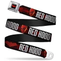 Buckle-Down Seatbelt Buckle Belt, Red Hood Face Logo Weathered Black/Red/White, X-Large, 32 to 52 Inches Length, 1.5 Inch Wide