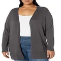 Amazon Essentials Women's Lightweight Open-Front Cardigan Sweater (Available in Plus Size), Charcoal Heather, 2X