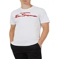 Ben Sherman Men's Signature Flock Logo T-Shirt, White, XX-Large