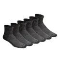 Dickies Men's Dri-tech Moisture Control Quarter Socks (6, 12, 18 Pairs), Charcoal (6 Pairs), 15-17