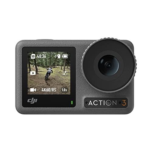DJI Osmo Action 3 Standard Combo - 4K Action Cam with Super Wide Field of View, HorizonSteady, Cold-Resistant, Durable, Vertical Quick Release Mount, 16m Waterproof, Two Touch Screens