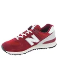 New Balance Unisex-Adult 574 V2 History Sneaker, Red/White, 12 Wide Women/10.5 Men