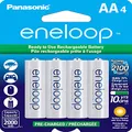 Panasonic BK-3MCCA4BA Eneloop AA 2100 Cycle Ni-MH Pre-Charged Rechargeable Batteries (Pack 4)