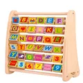 Tooky Toy Alphabet Abacus: Educational Wooden Abacus Flip Over Alphabet Letters and Pictures for Kids