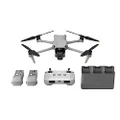 DJI Air 3 Fly More Combo with DJI RC-N2 Remote Controller, Drone with Camera for Adults 4K HDR, Medium Tele & Wide-Angle Dual Primary Cameras, 46-Min Max Flight Time, 48MP, O4, Two Extra Batteries