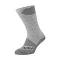 SEALSKINZ Unisex Waterproof All Weather Mid Length Sock, Grey/Grey Marl, Medium