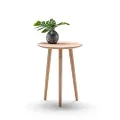 L3 Home Nochio Scandinavian Oak Wood Round Side Table, 43cm, Natural