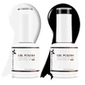 Nicedeco Gel Nail Polish 2 Pcs 15ml Black White Color Soak Off LED U V Gel Nail Kit Manicure DIY Home for Women