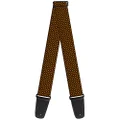 Buckle-Down Premium Guitar Strap, Bone and Paw Monogram Brown/Orange, 29 to 54 Inch Length, 2 Inch Wide