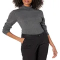 Amazon Essentials Women's Classic-Fit Lightweight Long-Sleeve Turtleneck Sweater (Available in Plus Size), Charcoal Heather, Small
