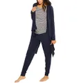 Angel Maternity Women's Maternity from Street to Home 3 Piece Relax Outfit, Navy, XL