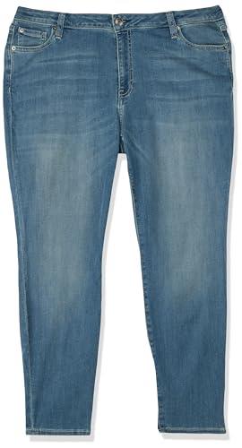 Amazon Essentials Women's Skinny Jean, Bleached Blue Wash, 18 Short