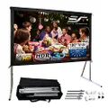 Elite Screens Yard Master 2, 100-inch Outdoor Projector Screen with Stand 16:9, 8K 4K Ultra HD 3D Fast Folding Portable Movie Theater Indoor Foldable Snap On 75” Front Projection | OMS75H2