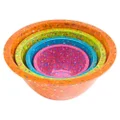 Zak! Designs Confetti Mixing Bowls (4 Piece Set), Durable and BPA-Free Melamine, Assorted Orange