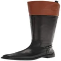 Franco Sarto Womens Meyer Knee High Flat Boots, Black/Cognac Leather, 8 US