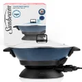 Sunbeam DiamondForce Electric Wok | Non-Stick Diamond-Infused Electric Pan Coating, Easy Wipe Clean-Up, 7.5L Large Capacity, Energy Efficient Cooking 2400W, Dark Blue WWM7100DF