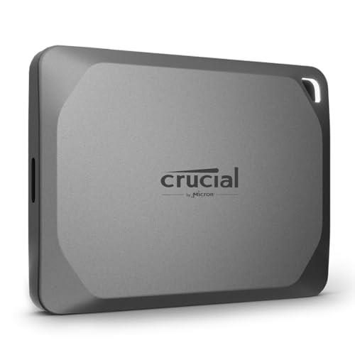 Crucial X9 Pro 1TB USB-C External Portable SSD with 1050MB/s Speed for PC MAC PS5 Xbox Android iPad Pro, Space Gray