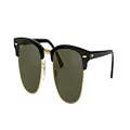Ray-Ban - Clubmaster Classic Sunglasses - Black on Gold, Green Classic G-15 - Unisex