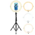 AgfaPhoto Realiview LED Ring Light with Table Tripod, X-Large