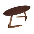HEQS Bismark Elegant Coffee Table - Vintage Walnut Finish | Durable MDF Timber with Sturdy Rubber Wood Legs | Dimensions: 45cm H x 120cm W x 60cm D