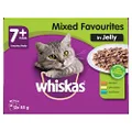 WHISKAS 7+ Years Wet Cat Food with Mixed Favourites in Jelly 12 x 85g, 5 Pack (60 Pouches)