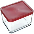 Anchor Hocking Classic Glass Food Storage Container with Lid, Red, 11 Cup, Clear, Regular - 77931