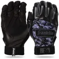 Franklin Sports MLB Digitek Baseball Batting Gloves - Black/Black Digi - Adult Small