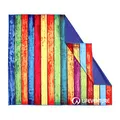 Lifeventure Recycled SoftFibre Travel Towel — Compact, Lightweight Quick-Dry Sports & Beach Towel, Sand-Free Design, Giant (Striped Planks)