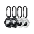 TALK WORKS AirTag Cases 4-Pack - Rugged Silicone AirTag Holder with Carabiner Clip Keychain - Protective Cover for Apple AirTags for Luggage Finder, Locating Keys, Pet Collar Tracker, and More