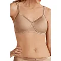 Amoena Women's Lara Satin Pocketed Seamless Wire Free Tshirt Bra, Nude, 40AA